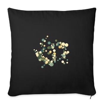 Kreis-Konfetti Farbkonzert - Sofakissenbezug 45 x 45 cm - Schwarz - Vorne
