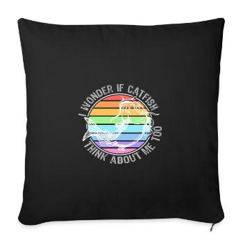 Welsfischer Welsfischen - Sofakissenbezug 45 x 45 cm - Schwarz - Vorne