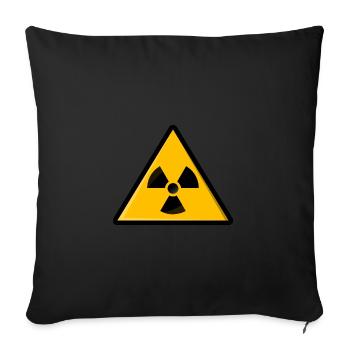 Radiation Warning Signs Radioactive Atom Sign - Sofa pillowcase 17,3'' x 17,3'' (45 x 45 cm) - black - Front