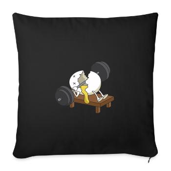 Zerquetschte Eier heben Workout - Sofakissenbezug 45 x 45 cm - Schwarz - Vorne