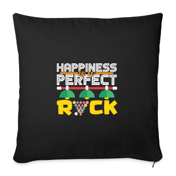Glück ist ein perfekter Rick - Sofakissenbezug 45 x 45 cm - Schwarz - Vorne