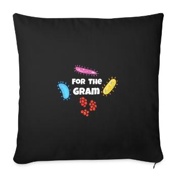 Für den Gram-Mikrobiologen - Sofakissenbezug 45 x 45 cm - Schwarz - Vorne