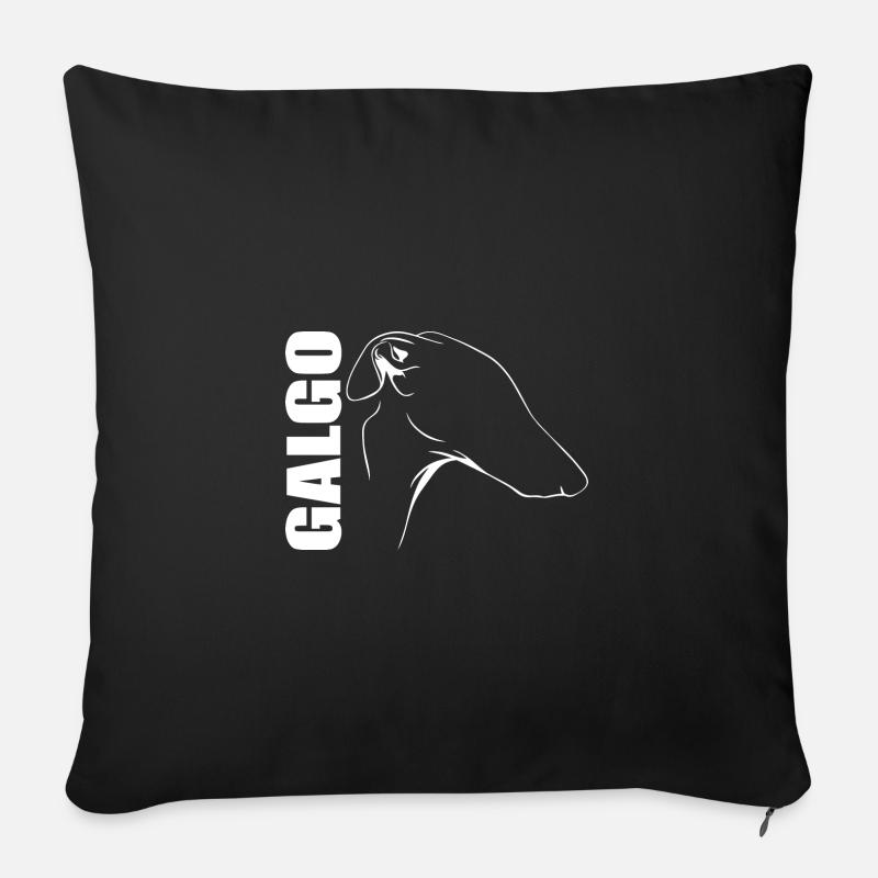 GALGO lévrier chien Chien Wilsigns - Housse de coussin décorative 45 x 45 cm - noir