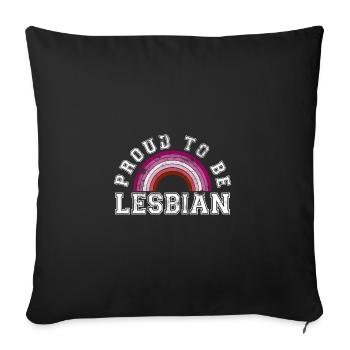 Fier d'être lesbienne LGBT Gay Pride Women Love - Housse de coussin décorative 45 x 45 cm - noir - Devant