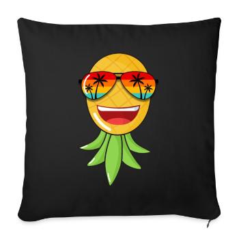 The Lifestyle Swinger Geschenk Ananas Swinging - Sofakissenbezug 45 x 45 cm - Schwarz - Vorne