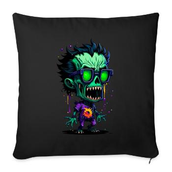 Colorful cool zombie - Sofa pillowcase 17,3'' x 17,3'' (45 x 45 cm) - black - Front