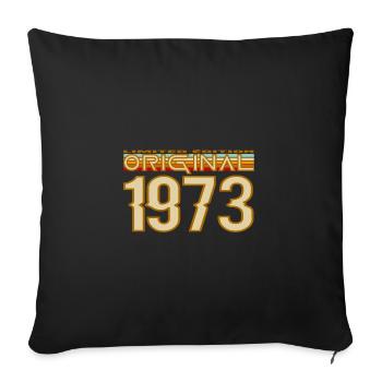 Year 1973 Vintage Original - Sofa pillowcase 17,3'' x 17,3'' (45 x 45 cm) - black - Front