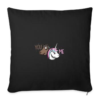 Cute Unicorn Horses Glitter Girl Baby Gift - Sofa pillowcase 17,3'' x 17,3'' (45 x 45 cm) - black - Front