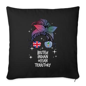British Indian Ocean Territory - Sofa pillowcase 17,3'' x 17,3'' (45 x 45 cm) - black - Front