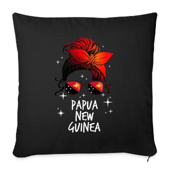 Papua New Guinea - Sofa pillowcase 17,3'' x 17,3'' (45 x 45 cm) - black - Front