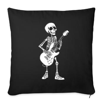 Skeleton Guitar Electric Guitar Rocker Guitarist - Sofa pillowcase 17,3'' x 17,3'' (45 x 45 cm) - black - Front