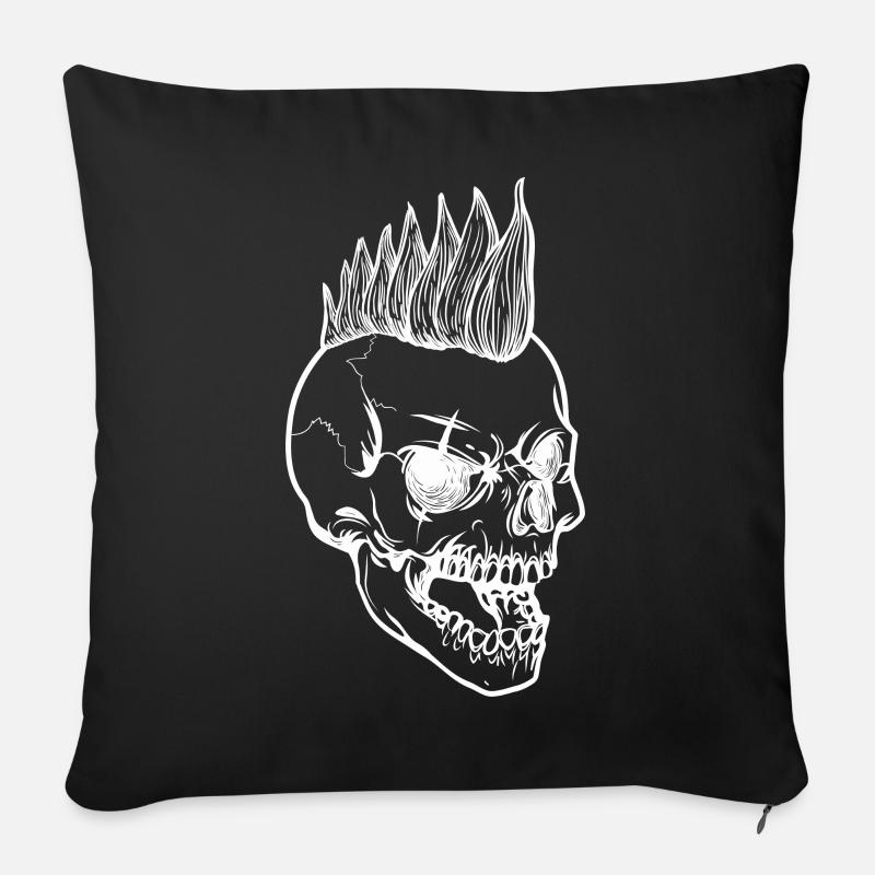 Skull weiss - Sofakissenbezug 45 x 45 cm - Schwarz