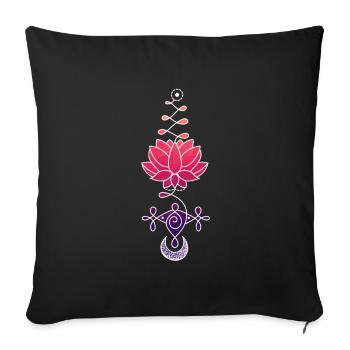 Ethereal Lotus Flower Symbol - Sofa pillowcase 17,3'' x 17,3'' (45 x 45 cm) - black - Front