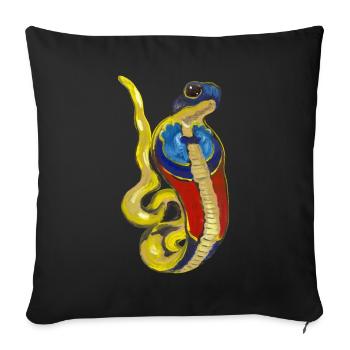 Cobra, divinité de l’Égypte ancienne - Housse de coussin décorative 45 x 45 cm - noir - Devant