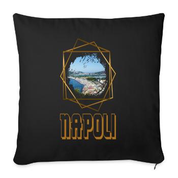 Naples Italy City Skyline Home Love Gold - Sofa pillowcase 17,3'' x 17,3'' (45 x 45 cm) - black - Front
