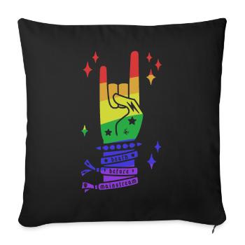 Death Before Mainstream Gay Edition - heavy metal - Sofa pillowcase 17,3'' x 17,3'' (45 x 45 cm) - black - Front
