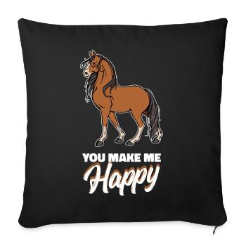 Stallion Horses Statement Icelandic Horses Horse Fan - Sofa pillowcase 17,3'' x 17,3'' (45 x 45 cm) - black - Front
