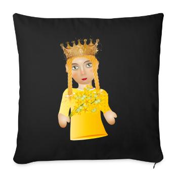 The Beautiful Princess as a Puppet Theater Figure - Sofa pillowcase 17,3'' x 17,3'' (45 x 45 cm) - black - Front