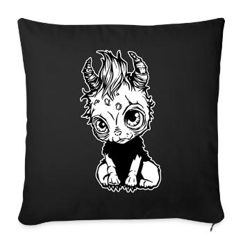 Mignon bébé licorne zombie - Housse de coussin décorative 45 x 45 cm - noir - Devant
