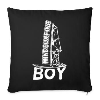 Funny windsurfer boy - Sofa pillowcase 17,3'' x 17,3'' (45 x 45 cm) - black - Front