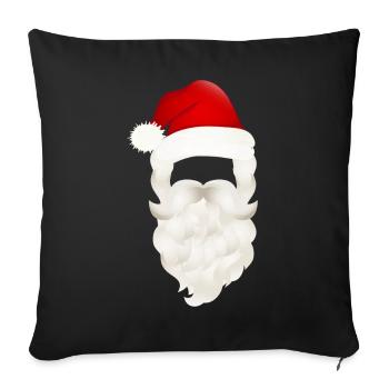 Santa Claus Santa Claus Beard and Hat - Sofa pillowcase 17,3'' x 17,3'' (45 x 45 cm) - black - Front