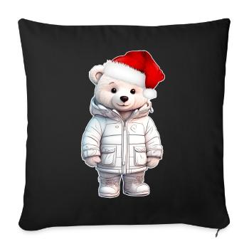 Noël de l’ours - Housse de coussin décorative 45 x 45 cm - noir - Devant
