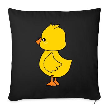 Mignon bébé canard personnage 3 - Housse de coussin décorative 45 x 45 cm - noir - Devant
