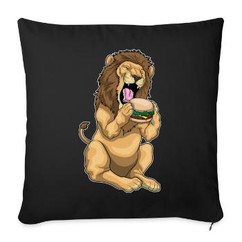 Lion Cheeseburger - Housse de coussin décorative 45 x 45 cm - noir - Devant