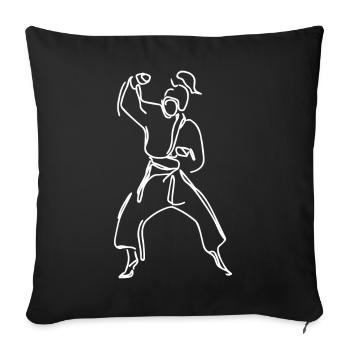 Female Karateka - Sofa pillowcase 17,3'' x 17,3'' (45 x 45 cm) - black - Front
