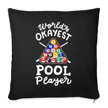 Billardspieler Billard - Sofakissenbezug 45 x 45 cm - Schwarz - Vorne