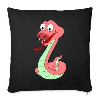 Funny Snake - Sofa pillowcase 17,3'' x 17,3'' (45 x 45 cm) - black - Front