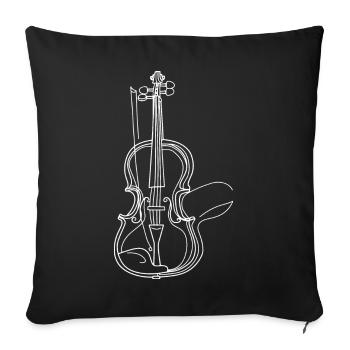 Violin Lineart - Sofa pillowcase 17,3'' x 17,3'' (45 x 45 cm) - black - Front