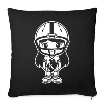 American Football Girls - Sofa pillowcase 17,3'' x 17,3'' (45 x 45 cm) - black - Front