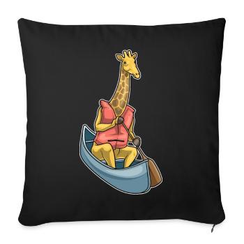 Giraffe Small Boat - Sofa pillowcase 17,3'' x 17,3'' (45 x 45 cm) - black - Front