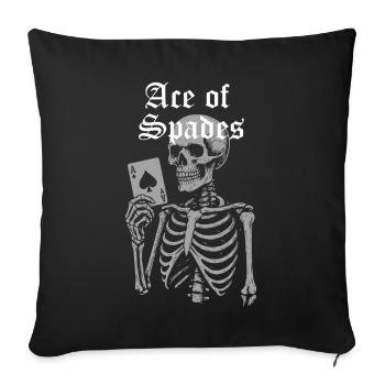 Ace of Spades Skeleton Illustration - Sofa pillowcase 17,3'' x 17,3'' (45 x 45 cm) - black - Front