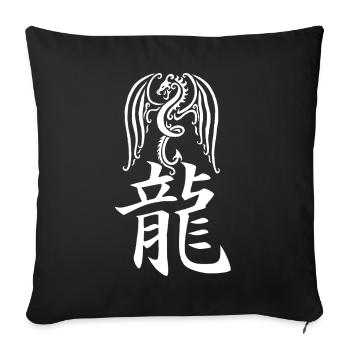 Dragon blanc manga - Housse de coussin décorative 45 x 45 cm - noir - Devant