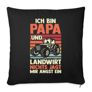 I'm a dad and a farmer Nothing scares me - Sofa pillowcase 17,3'' x 17,3'' (45 x 45 cm) - black - Front