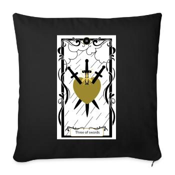 three of swords - Sofa pillowcase 17,3'' x 17,3'' (45 x 45 cm) - black - Front