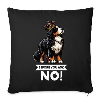 Avant de demander les chiens de montagne bernois - Housse de coussin décorative 45 x 45 cm - noir - Devant
