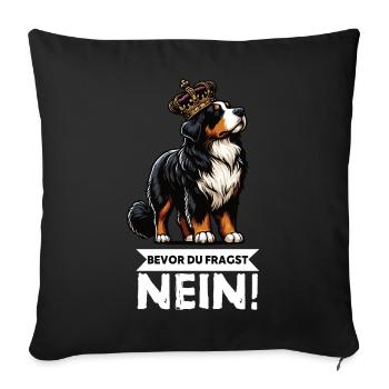 Before you ask Bernese Mountain Dog Mountain Dogs - Sofa pillowcase 17,3'' x 17,3'' (45 x 45 cm) - black - Front