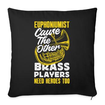 Vintage Euphonium Player - Sofa pillowcase 17,3'' x 17,3'' (45 x 45 cm) - black - Front