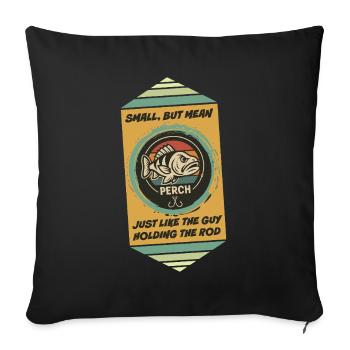 Petit mais fougueux : pêcheur - Housse de coussin décorative 45 x 45 cm - noir - Devant