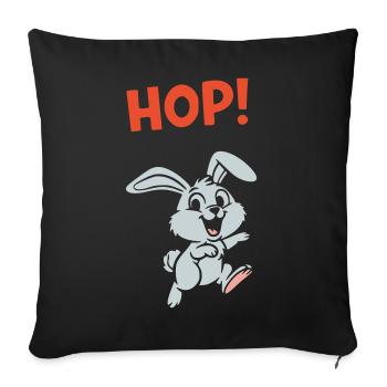 HOP ! Vecteur d’action comique Bunny Jumping - Housse de coussin décorative 45 x 45 cm - noir - Devant