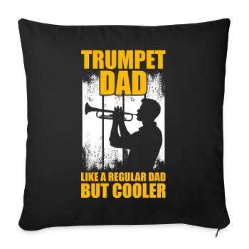 Père tromboniste Trompettiste - Housse de coussin décorative 45 x 45 cm - noir - Devant