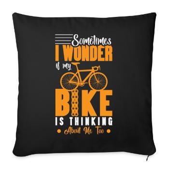 Mountain Bike Mountain Bike Saying MTB Downhill - Sofa pillowcase 17,3'' x 17,3'' (45 x 45 cm) - black - Front