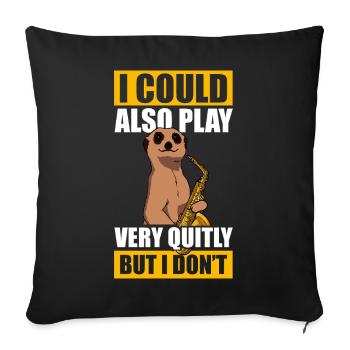 Joue très calmement Saxophoniste - Housse de coussin décorative 45 x 45 cm - noir - Devant