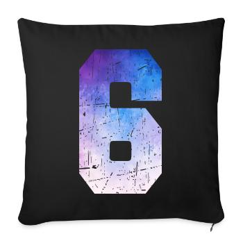 Issue 6 – 6th Anniversary Gift - Sofa pillowcase 17,3'' x 17,3'' (45 x 45 cm) - black - Front