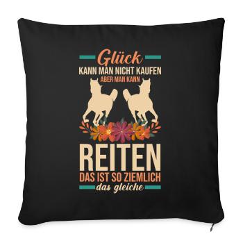 Reiten Pferdeliebhaber Reiterhof Pferde - Sofakissenbezug 45 x 45 cm - Schwarz - Vorne