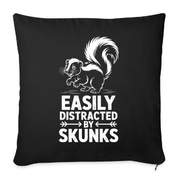 Paroles de moufette Cadeau drôle de moufette - Housse de coussin décorative 45 x 45 cm - noir - Devant