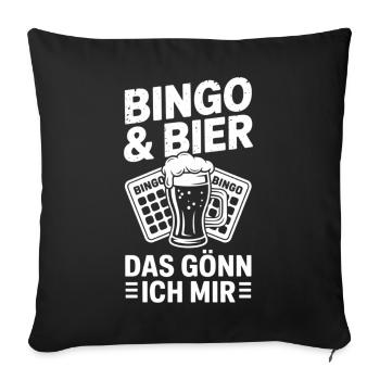 Bingo Player Bingo & Bier Das Gönn Ich Mir Bingo - Sofakissenbezug 45 x 45 cm - Schwarz - Vorne
